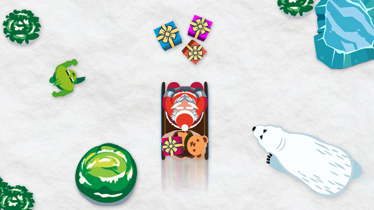Geschenke rodeln - Viel Spaß mit unserem kostenfreien Online-Weihnachtsspiel