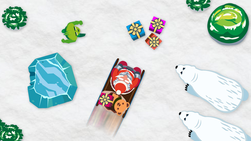 Geschenke rodeln - Viel Spaß mit unserem kostenfreien Online-Weihnachtsspiel