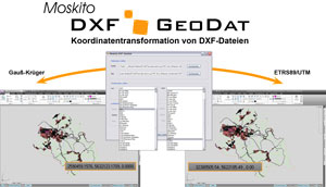Koordinatentransformation mit Moskito DXF GeoDat