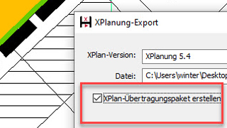 Export der XPLanGML-Datei integriert in ein ZIP-Archiv