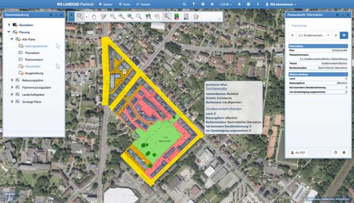 WS LANDCAD Planhub Oberfläche